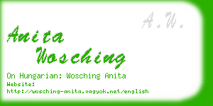 anita wosching business card